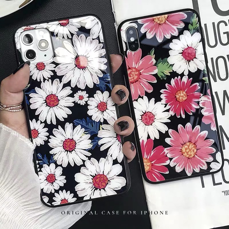 Ốp lưng iphone kính cao cấp hoa đã sắc case 14plus 14 pro max 13 12 promax 11 mini 6 6s 7 8 plus x xr xs Se