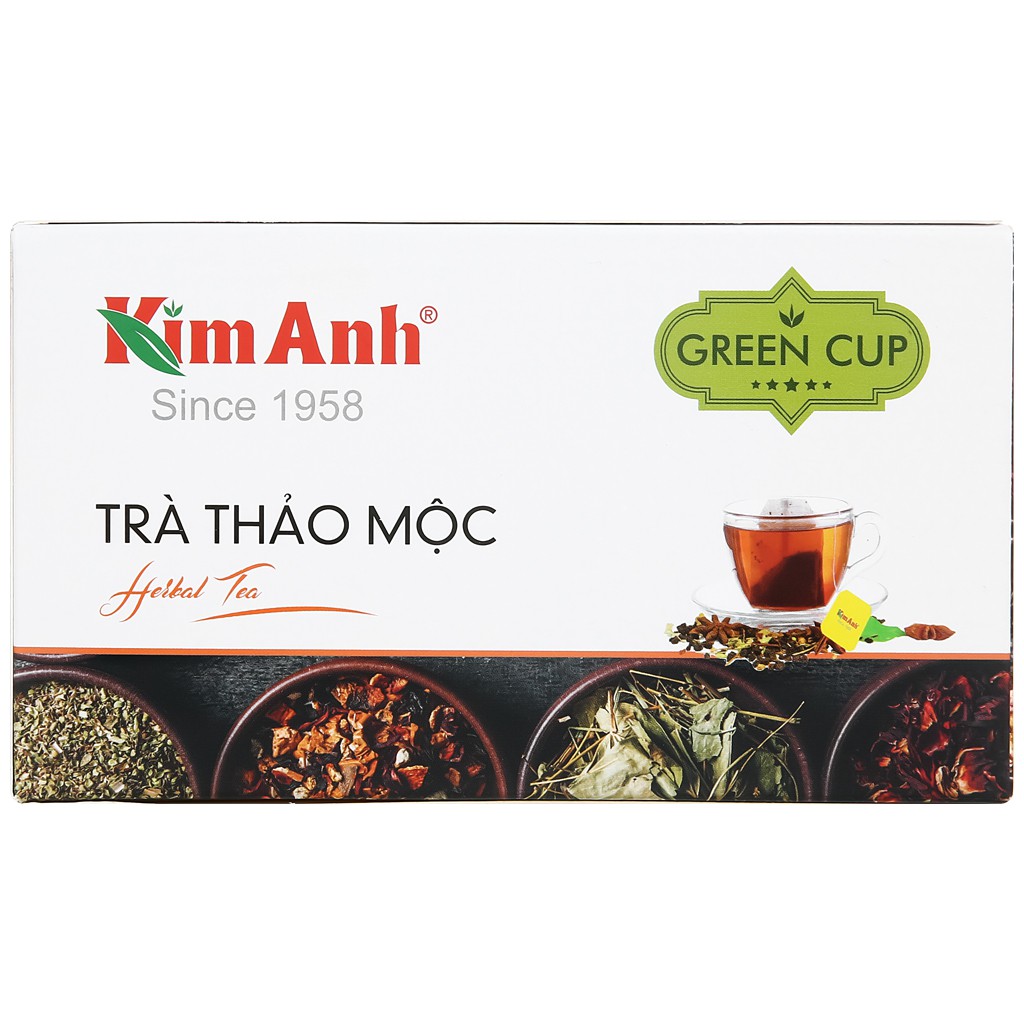 Trà túi lọc Kim Anh Green Cup Thảo Mộc hộp 21 túi