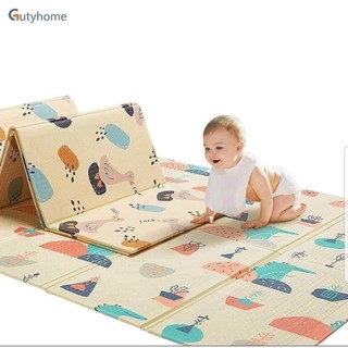 Thảm xốp cho bé XPE gấp gọn tấm lót trải sàn 2 mặt chống thấm chống trơn hàn quốc phủ silicon 1m8 2m