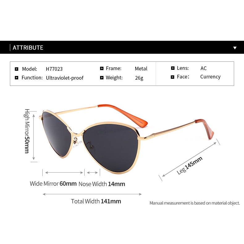 Kính mát SAMJUNE gọng tam giác phong cách hoài cổ thời trang cho nữ