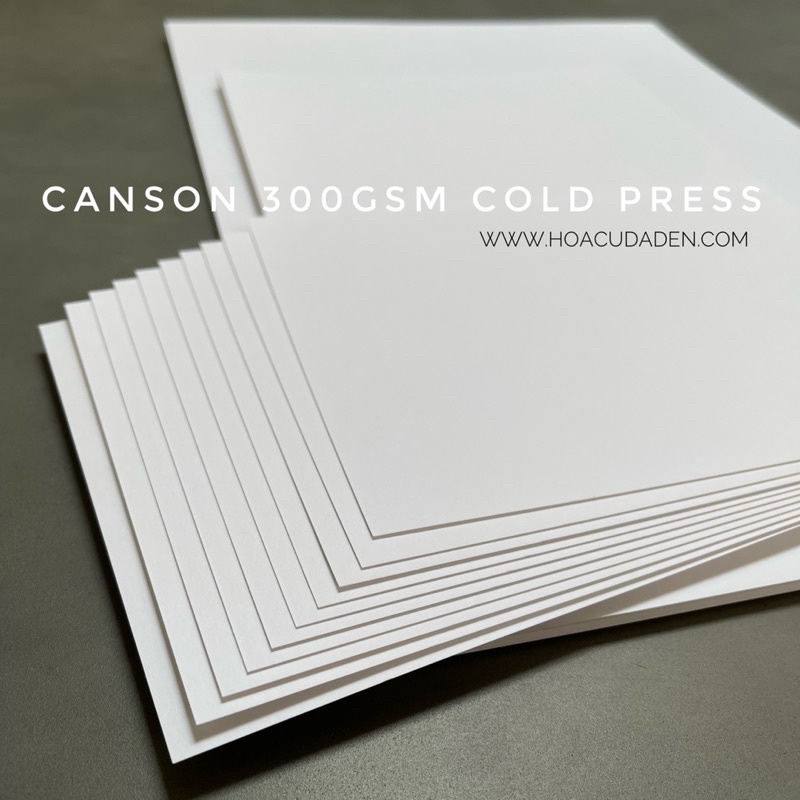 [DA ĐEN] Giấy Canson Dày 300gsm Cold Press Tệp 10 Tờ