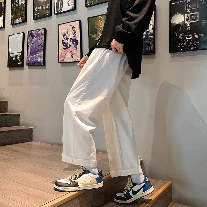 Quần Dài Ống Rộng Phong Cách Trẻ Trung Cho Nam Hàn Quốc thời trang quần ống suông simple retro new pants for men