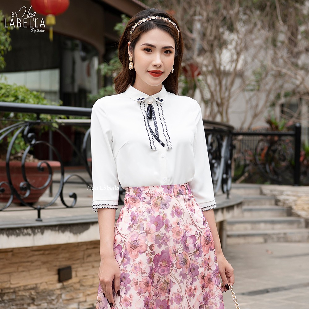 Áo Sơ Mi Nữ HOABELLA Phối Ren Thanh Lịch (SM28)