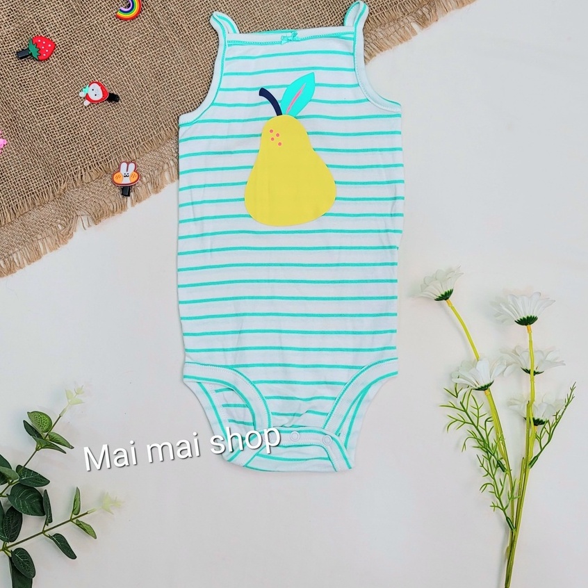(Chọn màu-sz 3-6M) Body chíp 2 DÂY, BA LỖ xuất dư cho bé gái- Bodysuit, bộ đồ liền thân, áo liền quần Chất cotton mát