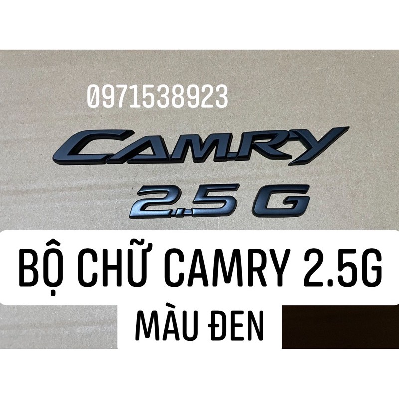 logo chữ nổi CAMRY 2.5 G 2.5 Q màu đen dán thân xe