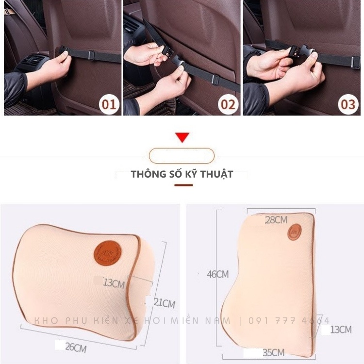 Gối Tựa Đầu,Tựa Lưng Cao Su Non🚗NGỒI LÀ SƯỚNG🚗Cao Su Non Cao Cấp,Tạo Cảm Giác Êm Ái,Thoải Mái Nhất
