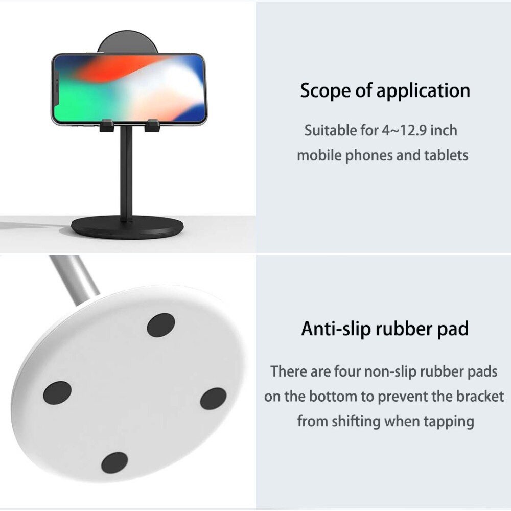 Giá đỡ điện thoại/ máy tính bảng Uareliffe DSHJ-B-2001 bằng hợp kim nhôm có lỗ sạc ổn định có thể điều chỉnh