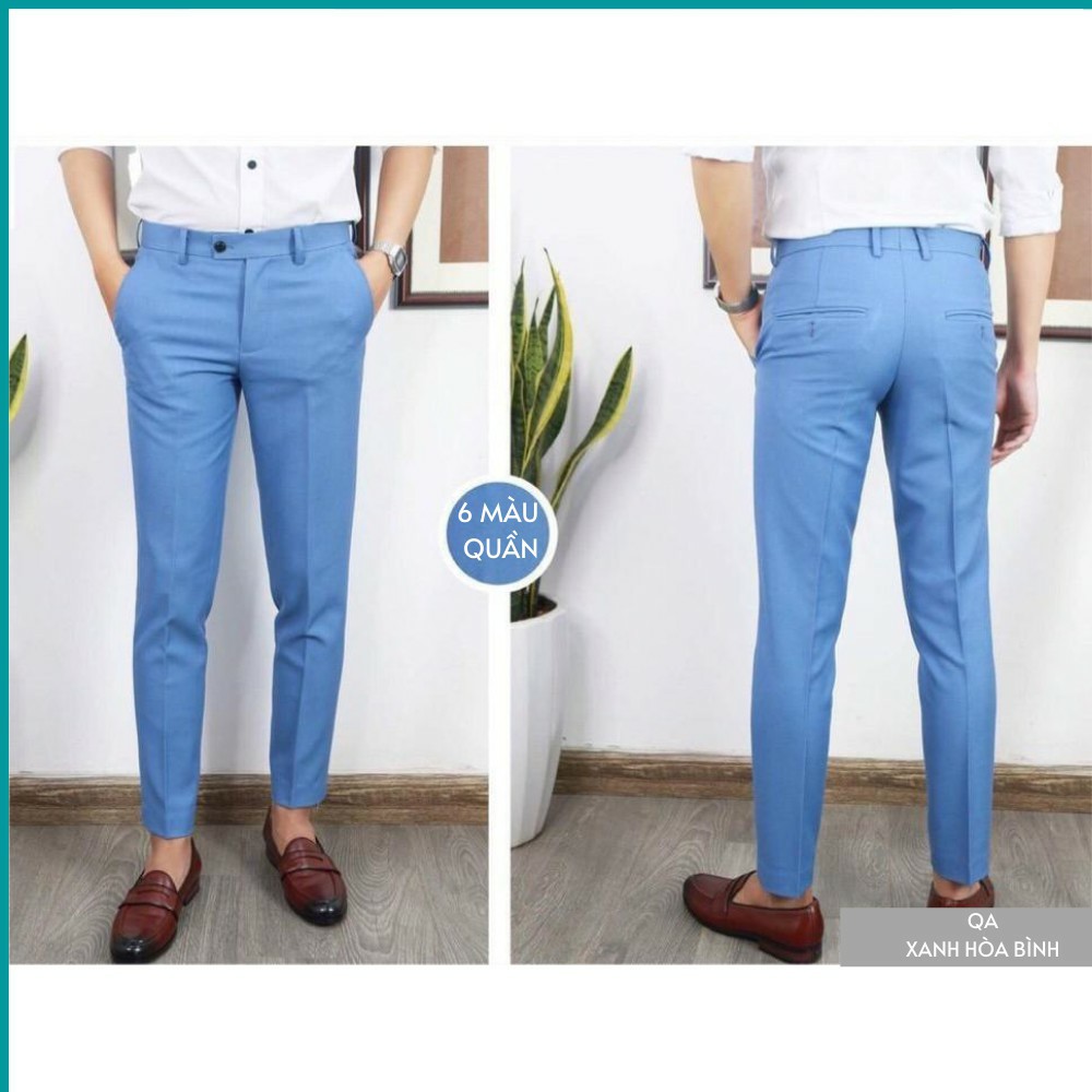 Quần tây nam ống côn dáng body vải co giãn cao cấp công sở đi học đi tiệc đi chơi | BigBuy360 - bigbuy360.vn