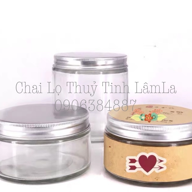 Hũ Thuỷ Tinh Tròn Lùn MT Nắp Nhôm Bạc #86 | 200ML 350ML 500ML 700ML