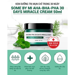 Kem giảm Mụn Some By Mi AHA-BHA-PHA 30 Days Miracle Cream Auth 50ml