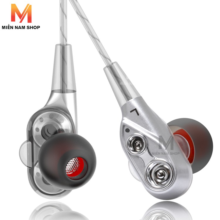 Tai nghe HiFi lõi kép 4 sợi cuốn loa mini.bass siêu trầm cho điện thoại chân androi và lightning MN003