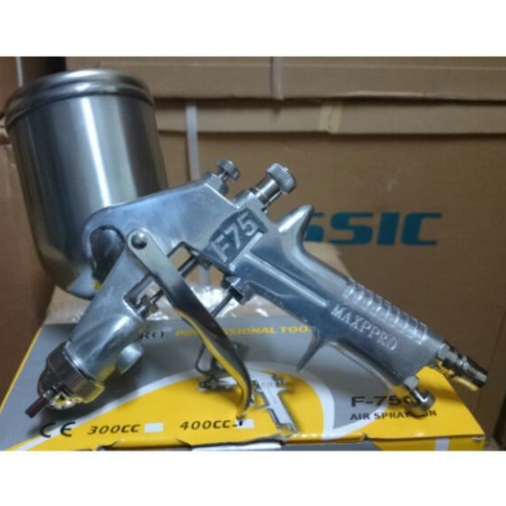 Bộ Phun Sơn MAXPPRO F75G + Bình Chứa Sơn 300cc (Chính Hãng)