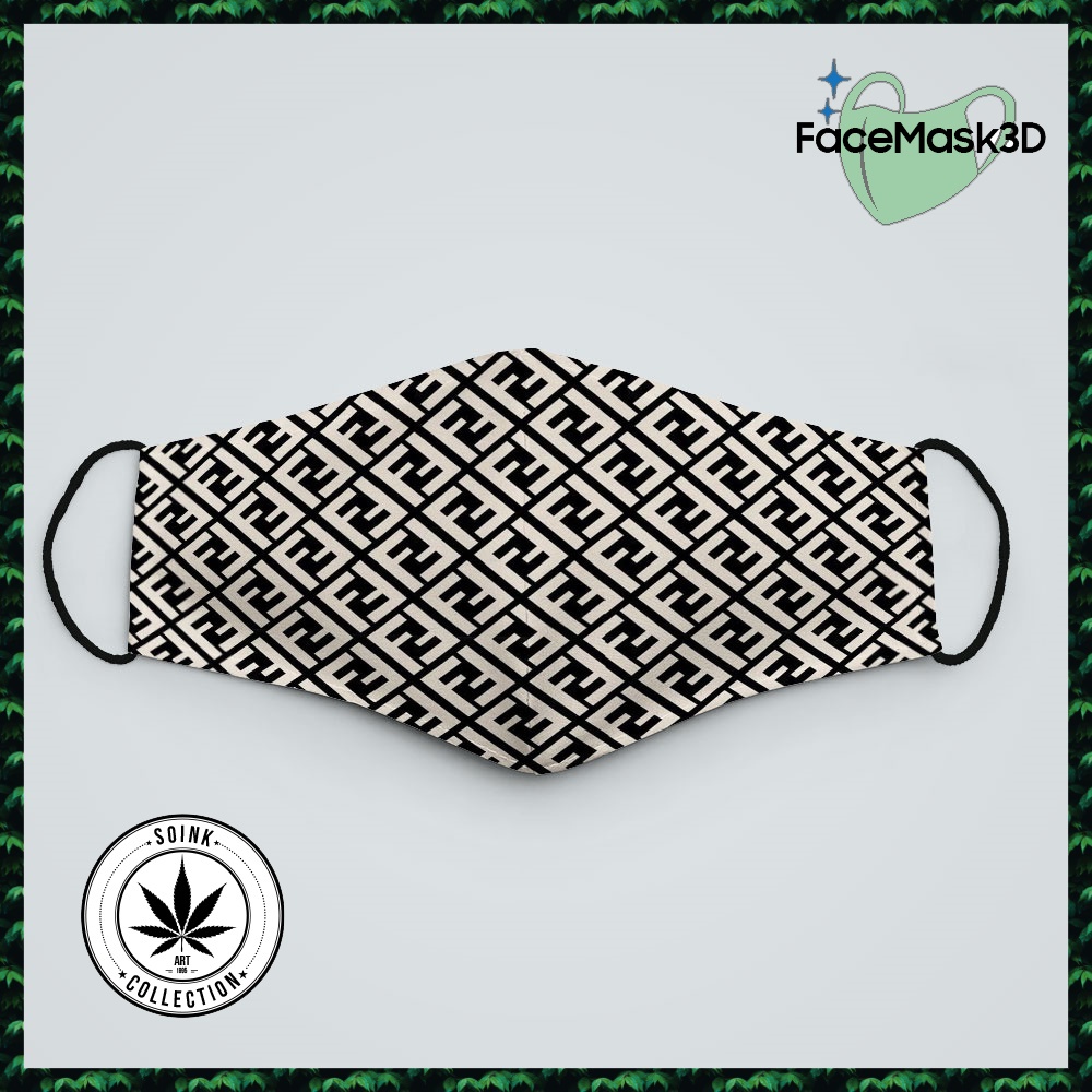 Khẩu Trang Vải Cotton 4 Chiều F.e.n.d.i SoInk Vải Poly Cotton 100%, Ngăn Bụi Mịn, Kháng Khuẩn, Chống Giọt Bắn