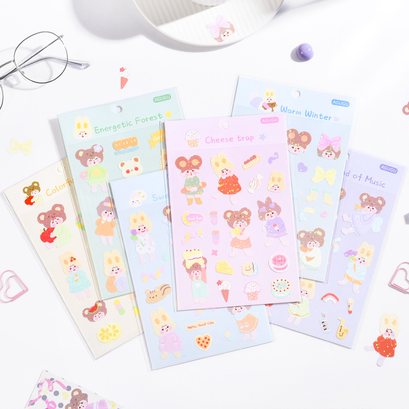 Bìa sticker dán cao cấp cô bé óng ánh