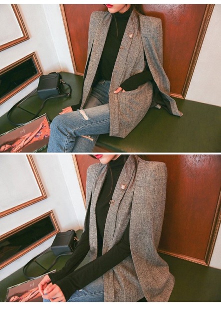 Áo khoác vest xẻ tay dài koreastyle