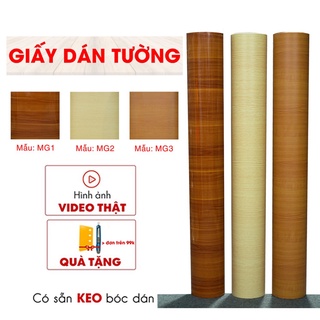 Giấy decal dán tường giả vân gỗ có sẵn keo bóc dán dán tường, tủ, bàn học khổ 1.2m