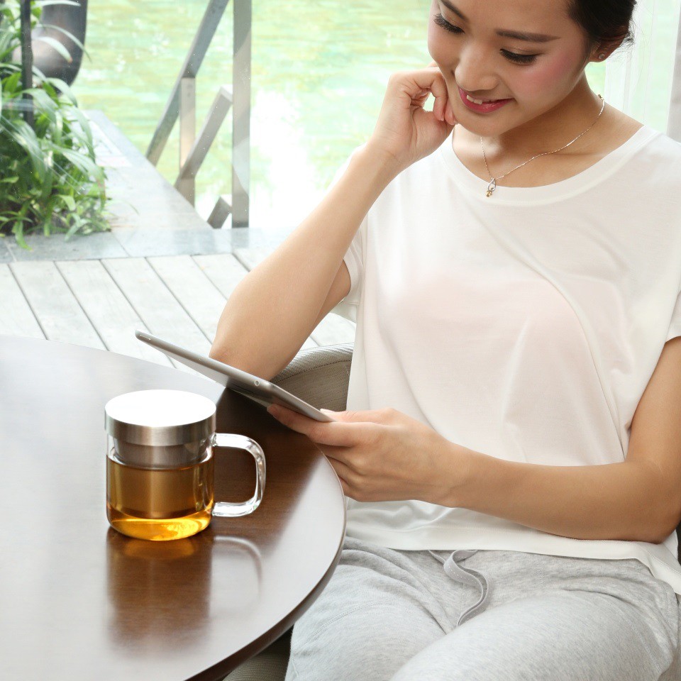 Ly Lọc trà thủy tinh lõi Inox S'049A 350ml