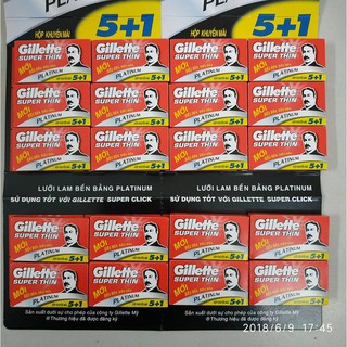Lốc 20 Hộp [5 + 1] Lưỡi Lam Gillette Super Thin