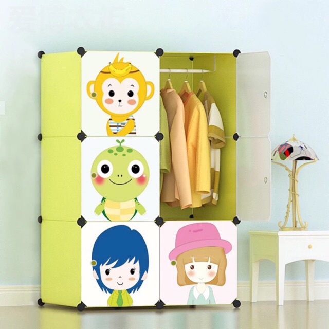 TỦ NHỰA GHÉP 6 Ô ĐỰNG QUẦN ÁO Tặng treo đồ.
