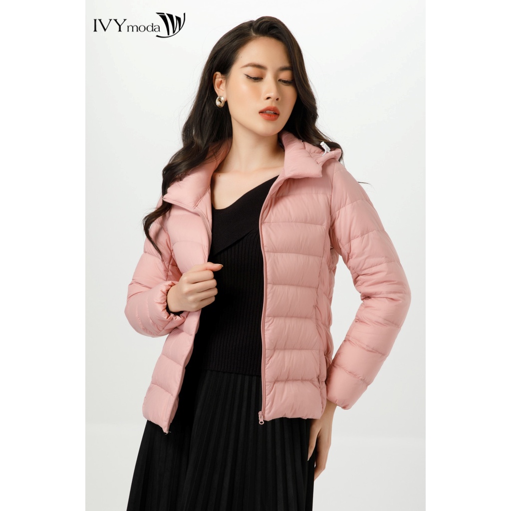 Áo khoác phao nữ lông vũ cổ mũ IVY moda MS 70B7928