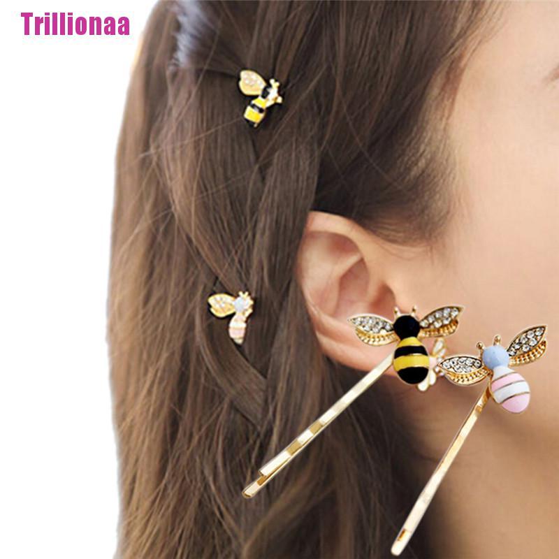 Kẹp Tóc Hình Chú Ong Đính Pha Lê Dễ Thương Cho Nữ