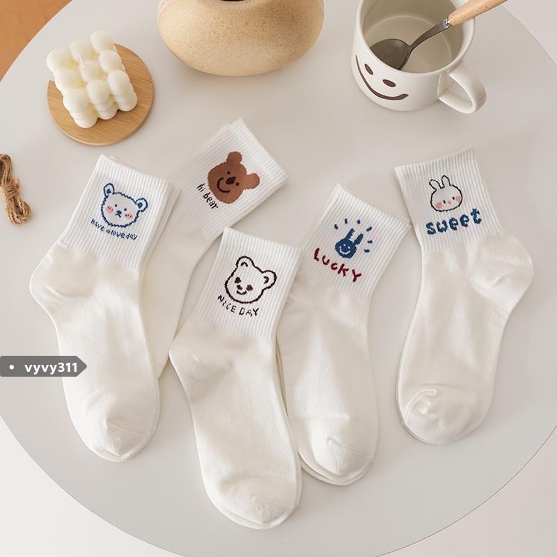 Tất Vớ Cotton In Hình Gấu Siêu Dễ Thương