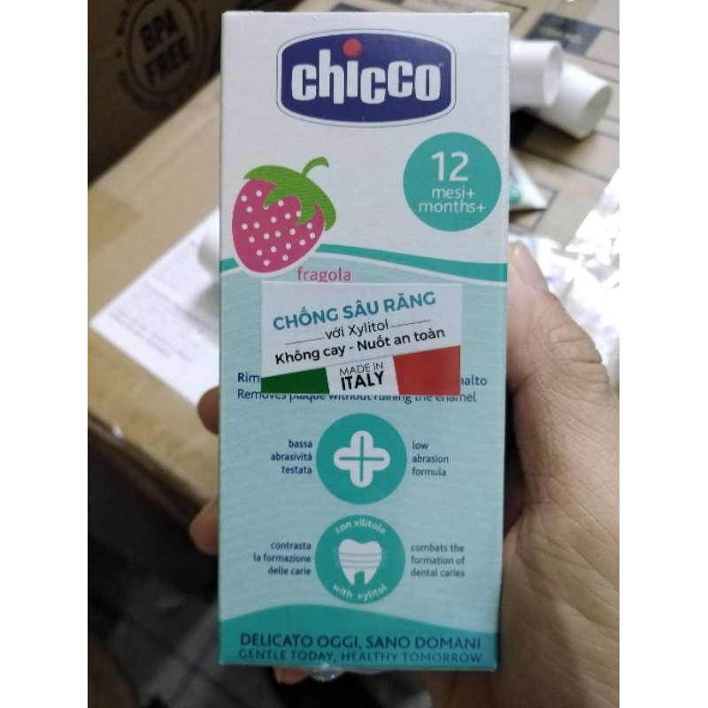 Kem đánh răng trẻ em Chicco hương dâu 12m+