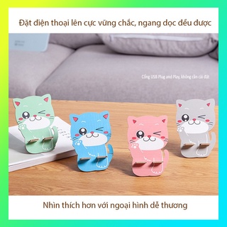 Giá đỡ điện thoại hình động vật dễ thương chất liệu ván ép chất lượng, tạo hình cực dễ thương nhiều loại hình