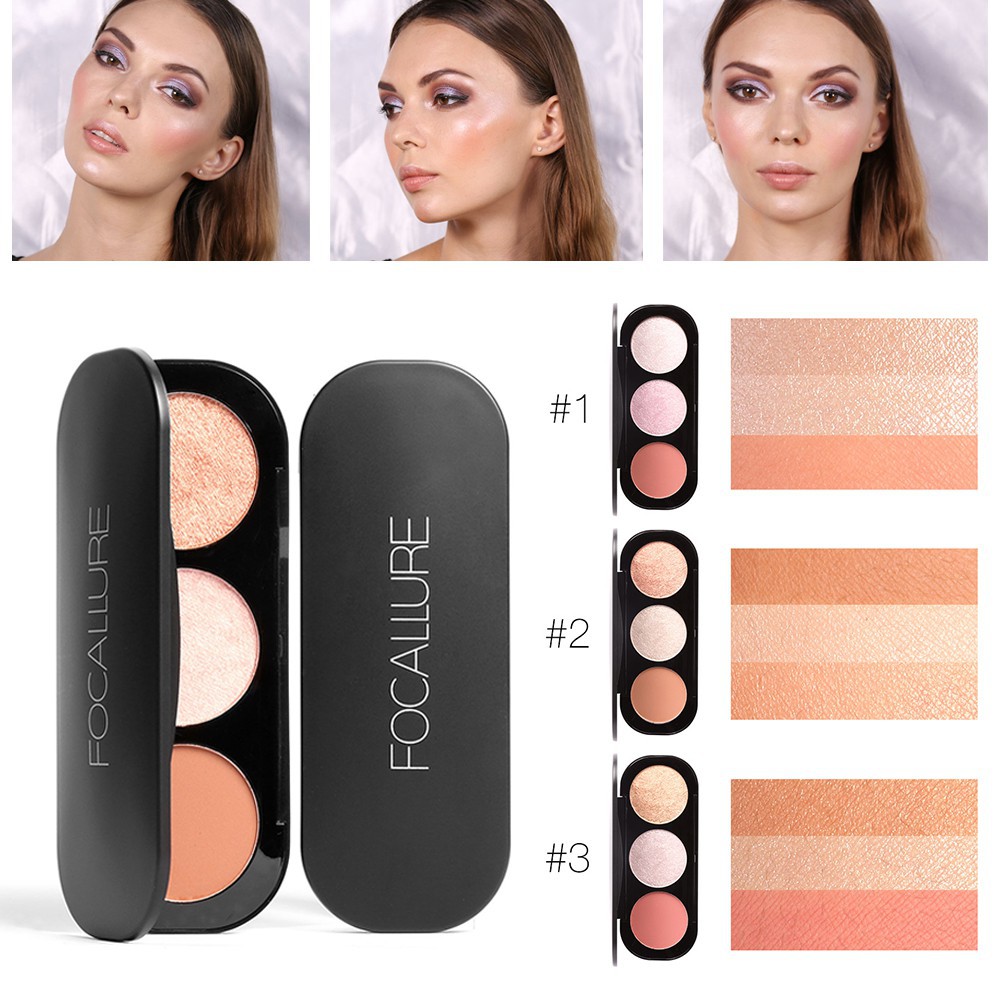 (Hàng Mới Về) Bảng Phấn Má Hồng Và Bắt Sáng 3 Màu Focallure Fa26 | BigBuy360 - bigbuy360.vn