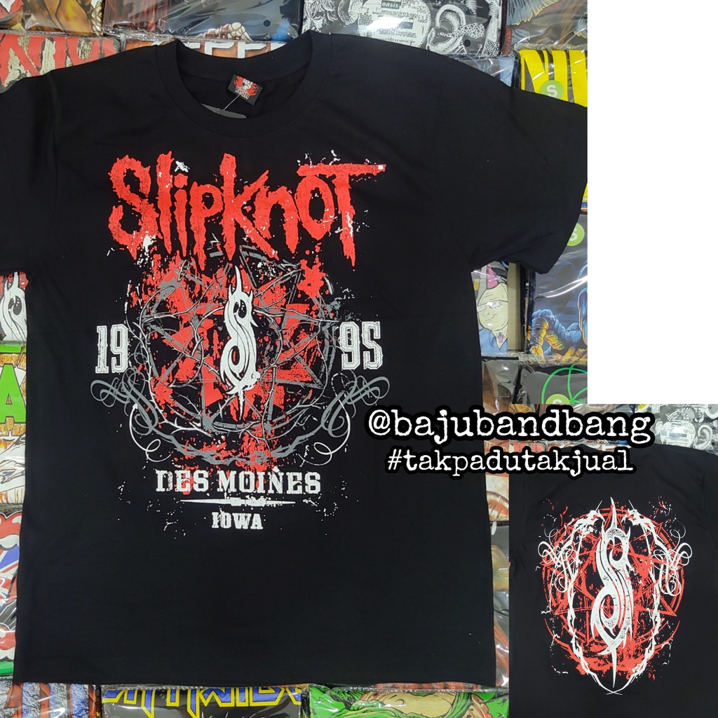 Áo Thun In Hình Nhóm Nhạc Slipknot Phong Cách Vintage | Đá Hot Rock | Rock Yeah | Áo Thun 100% cotton In Hình Ban Nhạc rock lelaki 1449 Cỡ Lớn Thời Trang Thường Ngày Cho Nam