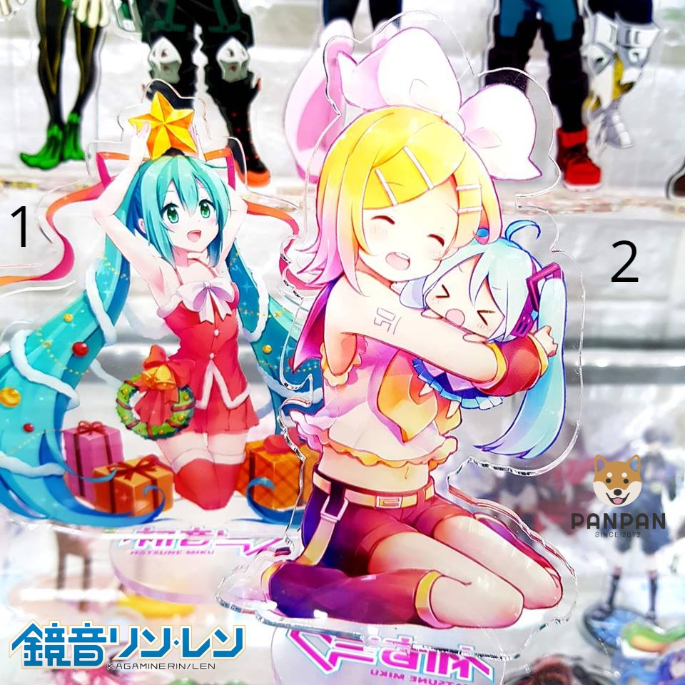 Mô Hình Standee Acrylic Anime Hình Hatsune Miku Noel và Kagamine Rin