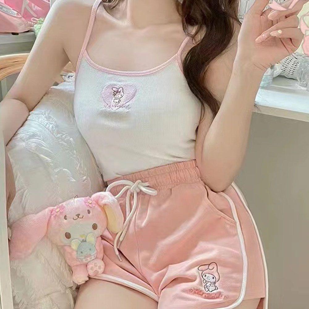 Daron Kuromi Áo Lót Hai Dây Màu Trơn Thời Trang Cho Nữ