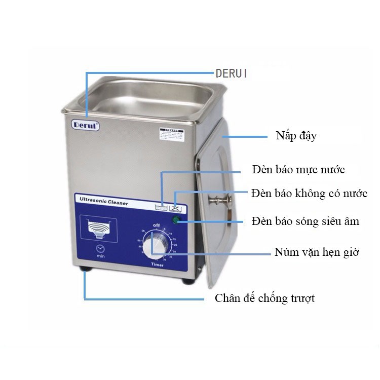 Máy rung siêu âm mini - Máy rửa siêu âm khử khí mini - MS13 - 1.3L