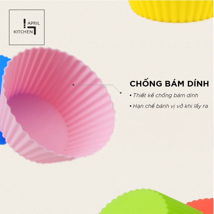 Khuôn nướng bánh silicon chịu nhiệt cao chống bám dính an toàn sức khỏe 7cm