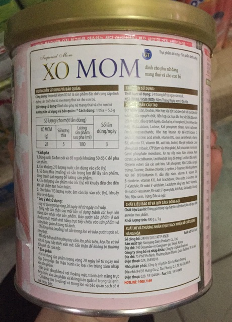 Sữa XO Mom cho bà bầu của Hàn Quốc date ( 12/20)