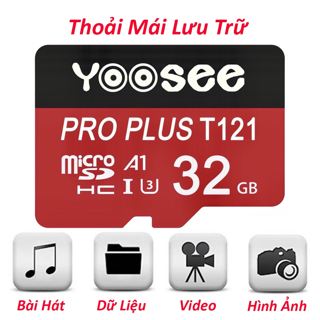 Thẻ Nhớ YooSee 32GB chuyên dụng cho Camera wifi, Smartphone, loa đài - Thẻ Yoosee 32GB | Bảo Hành 5 Năm 1 đổi 1