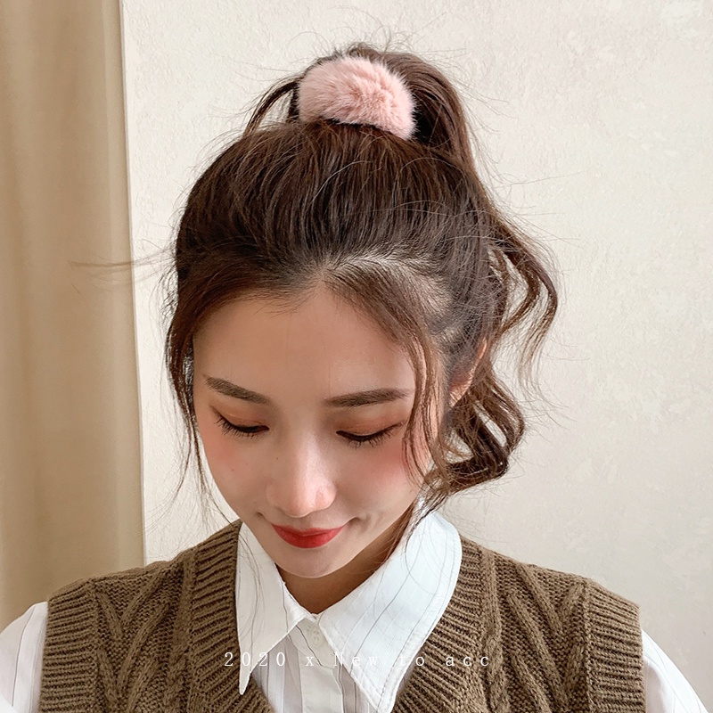 Cột Tóc Vải Nhung Scrunchies Màu Trơn, Dây Buộc Tóc Scrunchies