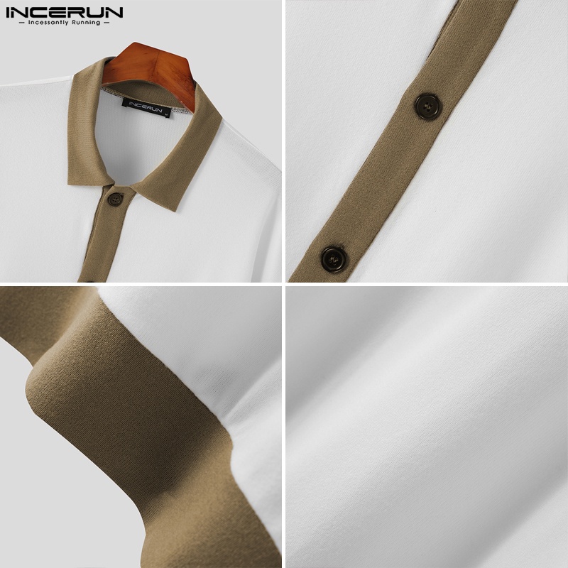 Áo khoác kimono INCERUN dệt kim tay dài dáng rộng cài nút thời trang cho nam giới tùy chọn màu sắc