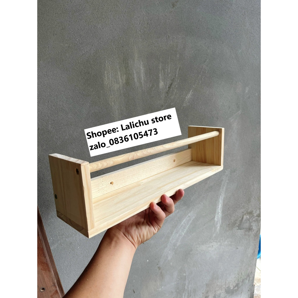 Kệ gỗ treo tường chữ U, kệ treo tường decor