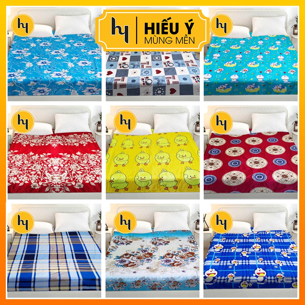 Ga giường cotton poly 1m6, 1m8 bo thun dày dặn | Mùng mền Hiếu Ý