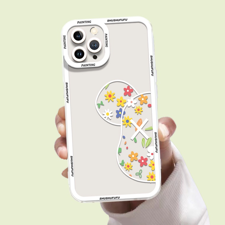 Ốp Điện Thoại Silicon TPU Mềm Trong Suốt Họa Tiết Hoa / Gấu Cho IPhone 13 12 11 Pro XS Max X XR 8 7 6 6S Plus
