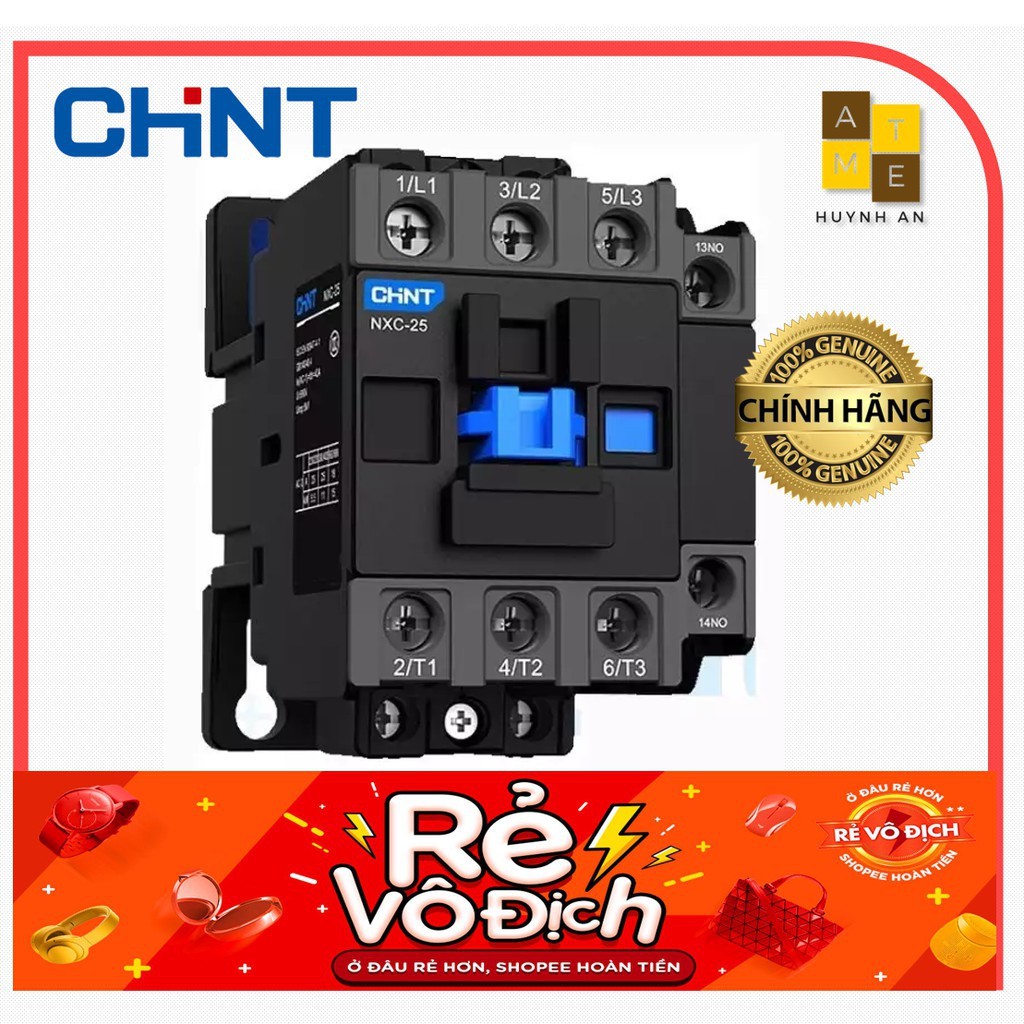 Khởi động từ, contactor NXC 9A - >38A, điện áp điều khiển 220VAC,380VAC, Hãng Chint (Hàng chính hãng CE - Tiếng Anh)