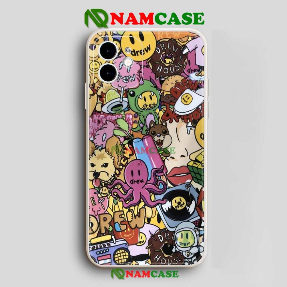 Ốp lưng iPhone Drew cạnh viền vuông silicon mềm dẻo cho iphone 6/6s/7/8/X/XS/XR/11/12/13 Pro Plus Max cute dễ thương đẹp