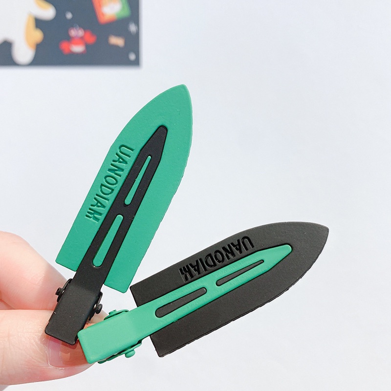 Kẹp Tóc Không Đường May Màu Sắc Tương Phản Phong Cách Nhật Hàn