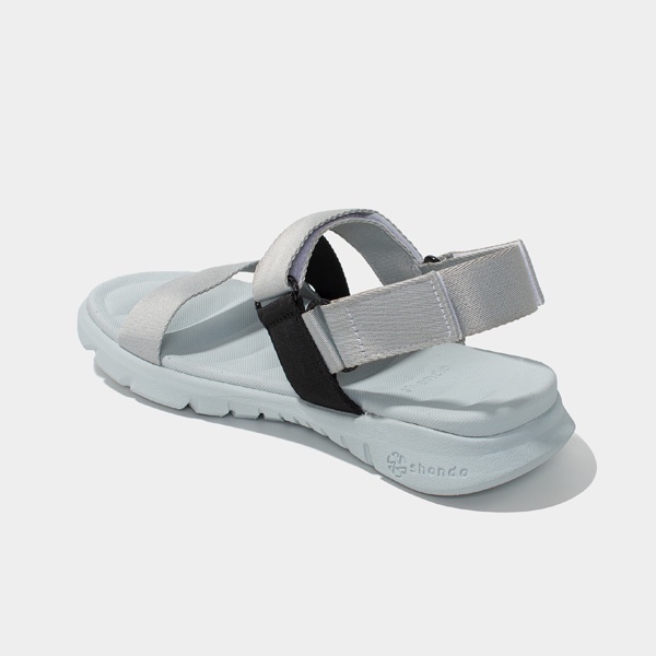 SHONDO | Sandal Shondo F6 sport đế xám phối quai đen F6S2011
