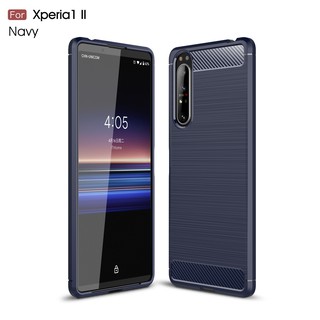 Ốp điện thoại mềm họa tiết sợi carbon cho Sony Xperia 1 II