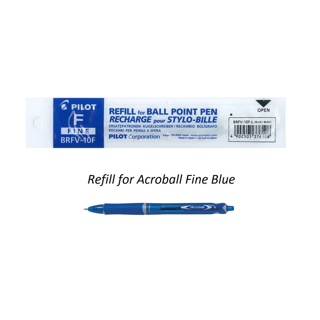 Ruột bút Pilot bút bi Acroball mực xanh  dành cho dòng bút Acroball BRFV-10F-L