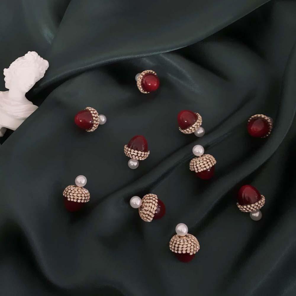 Bông Tai Hình Quả Cherry Bằng Hợp Kim Dễ Thương