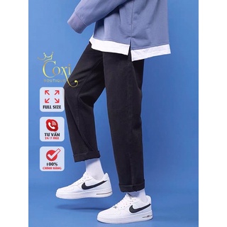 Quần vải jean bò baggy nam nữ quần jean bò baggy nam quần bò đen nam quần bò nam đẹp hot năm 2021
