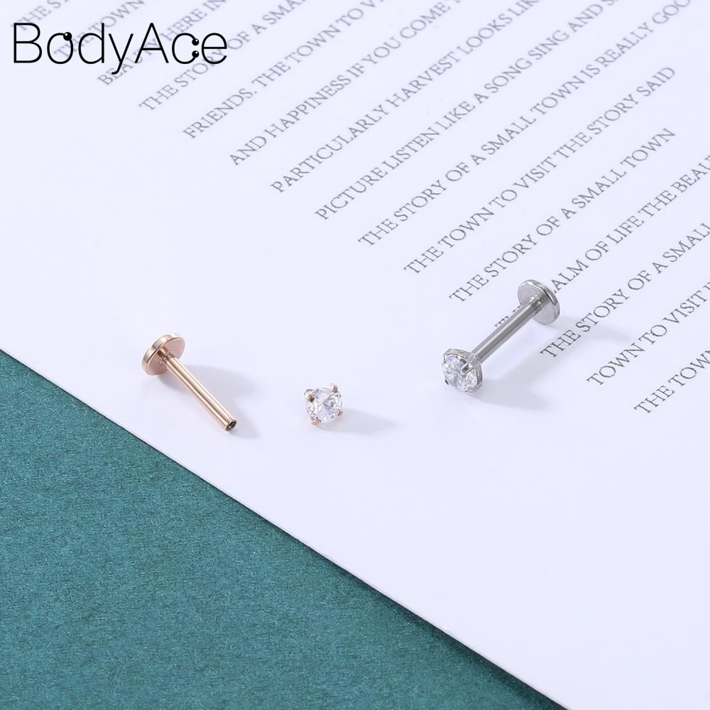 1 Khuyên Xỏ Cơ Thể Chất Liệu Thép Không Gỉ 18G / 16G 2-6mm